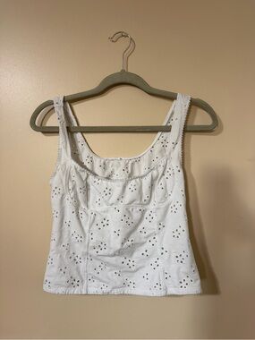 White Eyelet Tank Top - Women
